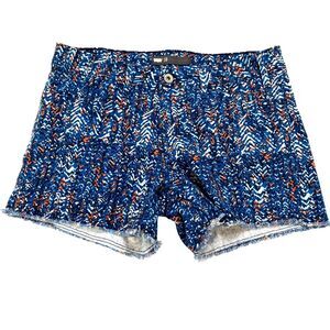 Levi's Cut-Off Jean Shorts Womens 10 Multi Zig Zag Flat Front Stretch Mid Rise